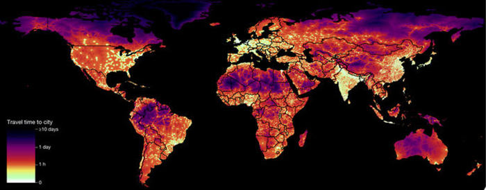 Mapa accesibilidad ciudades