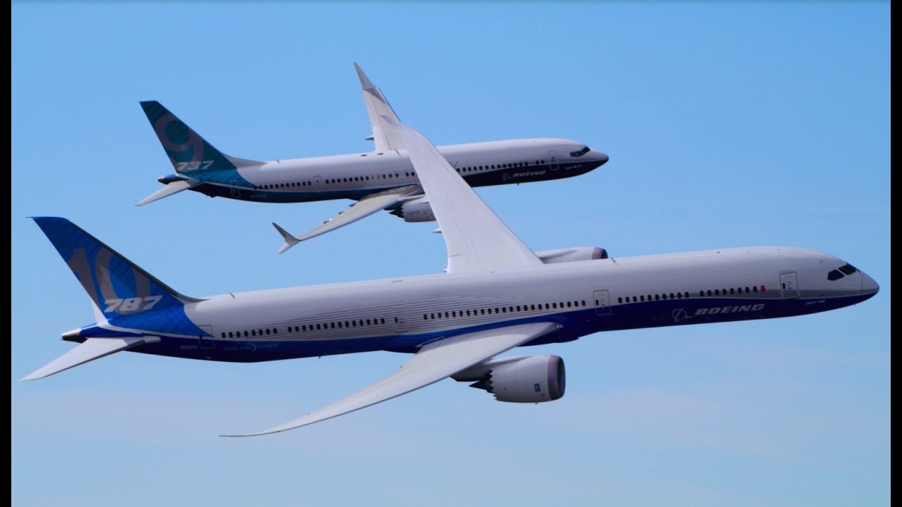 Un espectacular vídeo con los Boeing 787 10 Dreamliner y 737 Max 9