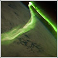 Una aurora austral desde el espacio